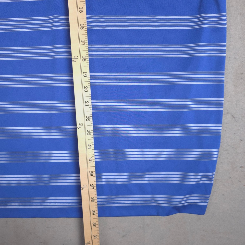 Nike Golf Dri Fit Blue White Stripe Polo Shirt Mens Large - Picture 8 of 11